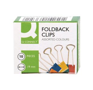 Q-Connect Foldback Clip 19Mm Assrtd