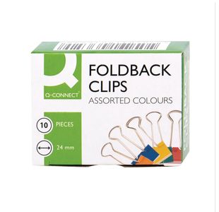 Q-Connect Foldback Clip Assrtd Pk10