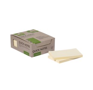 Q-Connect Rcyc Notes 127X76 Ylw Pk12