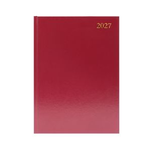 Desk Diary 2 Ppd A4 Burgundy 2027