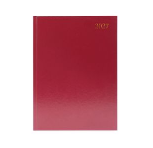 Desk Diary 2 Dpp A4 Burgundy 2027