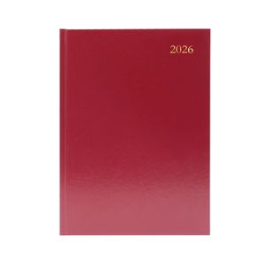 Desk Diary 2 Dpp A5 Burgundy 2026