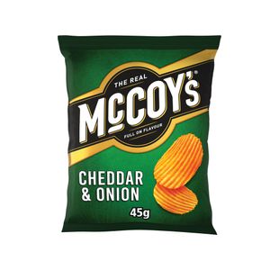 Mccoys Cheddar/Onion Crisps 45G Pk36
