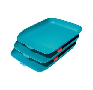 Leitz Cosy Letter Tray A4 Blue Pk3