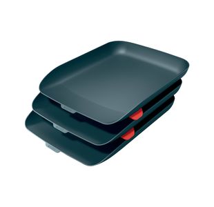 Leitz Cosy Letter Tray A4 Grey Pk3