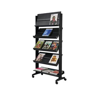 5 Shelf Mobile Lit Display Stand Blk