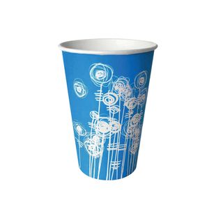 Mycafe Paper Cup 7Oz Aqu Swirl Pk100