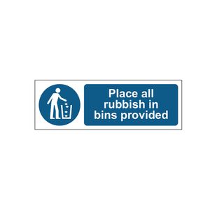 All Rubbish Bins Sign 1.2 Pp 300X100