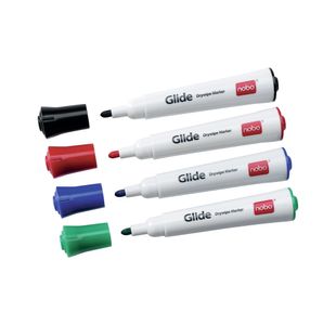 Nobo Glide Drymarker Assorted Pk4