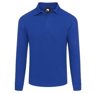 Weaver Long Sleeved Polo Ro Blue L