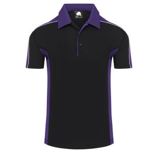 Avocet Wicking Polo Blk/Purple 5Xl