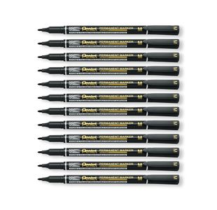 Perm Marker Fine Black Pk12
