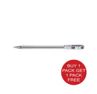 Pentel Superb Ball Pen Blk P12 Bogof