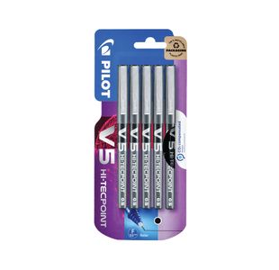 Pilot V5 Hi-Tecpoint Fine Black Pk5