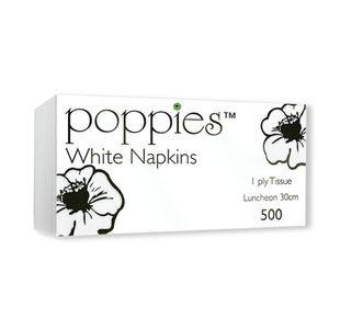 Poppies Napkins 1-Ply White Pk500