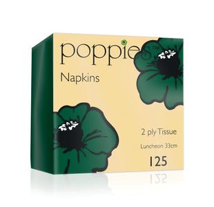 Poppies 2-Ply Nap 33Cm Grn Pk2000