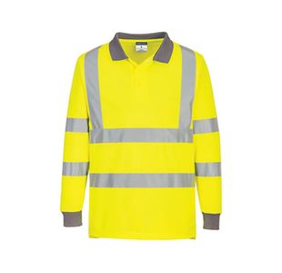 Eco Hi Vis Polo L/S Ylw L Pk6