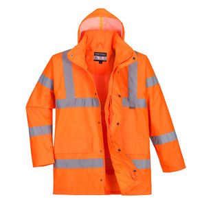 Hi-Vis Rain Traffic Jacket Orange L