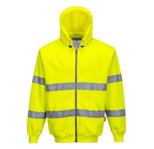 Hi-Vis Zipped Hoodie Yellow Xl
