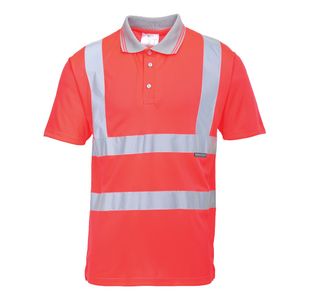 Hi-Vis Polo Shirt S/S Red Xxl