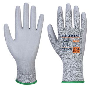 Lr Cut Pu Palm Glove Grey S Pk12