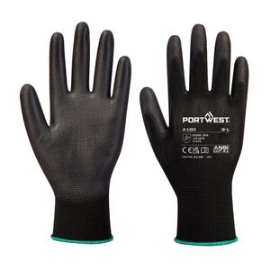 Pu Palm Glove Black L Pk12