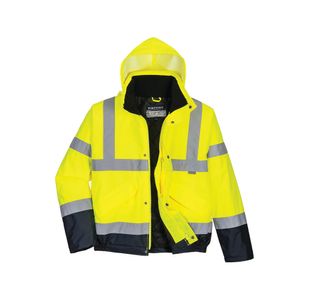 Hi-Vis Cont Winter Bomber Ylw/Navy L