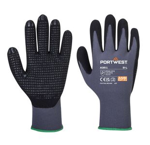 Dermiflex Plus Glv Gry/Blk Xl Pk12