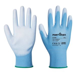Pu Palm Glove Blue L Pk12