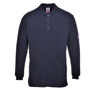 Fr Anti-Static L/S Polo Nvy Xs