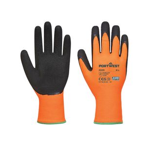 Hi-Vis Grip Glv Latex Org/Blk S Pk12