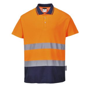 Hi-Vis C/C Polo S/S Org/Nvy Xxxl
