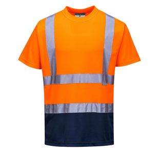 Hi-Vis Cont T-Shirt S/S Org/Navy M
