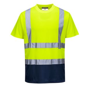 Hi-Vis Cont T-Shirt S/S Ylw/Navy M