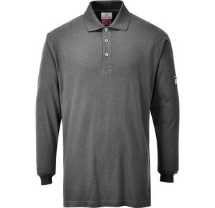 Fr Anti-Static L/S Polo Gry Xl
