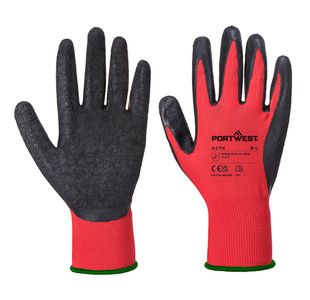 Flex Grip Latex Glove Red/Blk M Pk12
