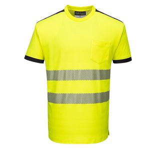 Pw3 Hi-Vis C/C T-Shirt S/S Ylw/Blk S