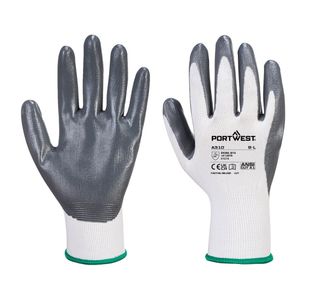 Flexogrip Nit Glv Gry/Wht Xs Pk12