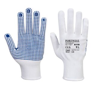 Polka Dot Glove White/Blue L Pk12