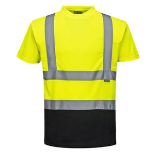 Hi-Vis Cont T-Shirt S/S Ylw/Blk Xl