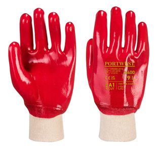 Pvc Knitwrist Red L Pk12