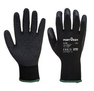 Grip Glove Latex Black L Pk12