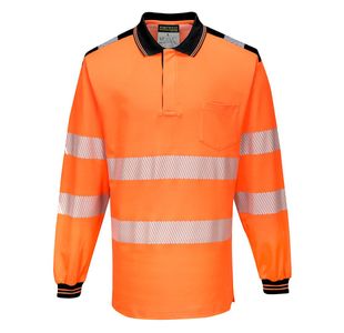 Pw3 Hi-Vis C/C Polo Shirt L/S O/B L