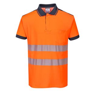 Pw3 Hi-Vis C/C Polo S/S Org/Navy S