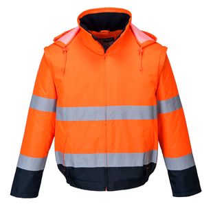 Hi-Vis 2-In-1 Cont Bomber Org/Navy S