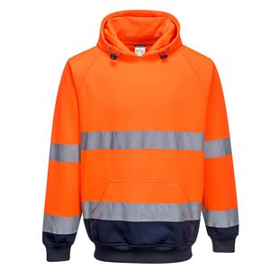 Hi-Vis Contrast Hoodie Org/Navy Xxxl