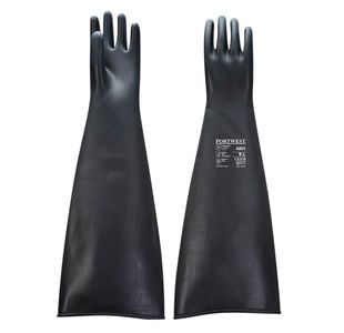 Hwt Latex Rubber Gaunt Blk Xl Pk12