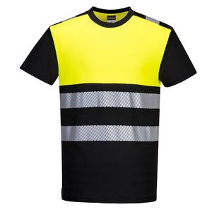 Pw3 Hivis Cls1 Tshirt Ss Blk/Yw L