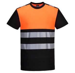 Pw3 Hivis Cls1 Tshirt Ss Blk/Og Xl