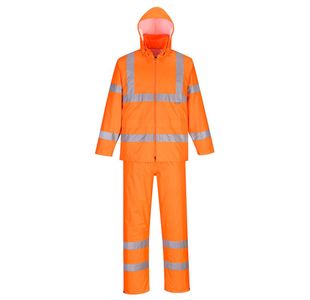 Hi-Vis Packaway Rain Suit Org 4Xl